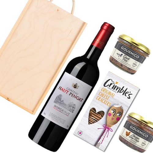 Chateau Haut Pingat Bordeaux 75cl Red Wine And Pate Gift Box